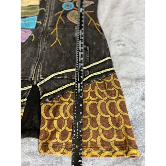 Rising International Womens Zip Hoodie Jacket Nepal-Made Embroidered Y2K 80s 90s - Picture 8 of 10